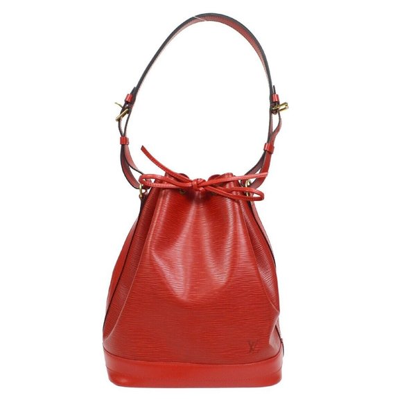 Authenticity Guarantee LOUIS VUITTON NOE DRAWSTRING SHOULDER BAG PURSE RED EPI M - Picture 1 of 11